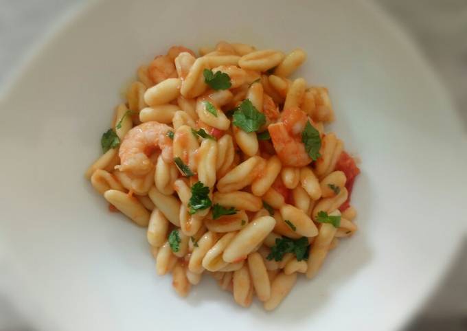 Cavatelli with Chickpeas and Prawns