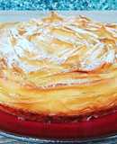 Tarta flor con flan