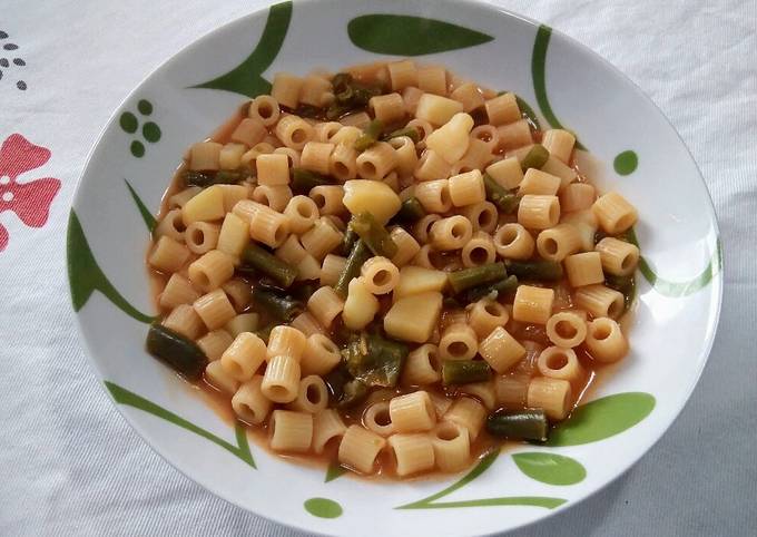 Guida passo passo a Fai Veloce Ditaloni rigati con patate e fagiolini