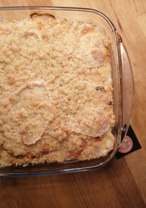 Une photo de 🍠Crumble de Patate douce et Chèvre au thym