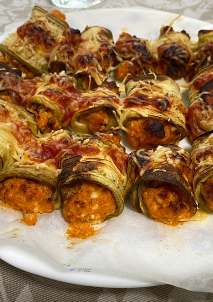 Una foto de Rollitos de berenjena (airfryer u horno)