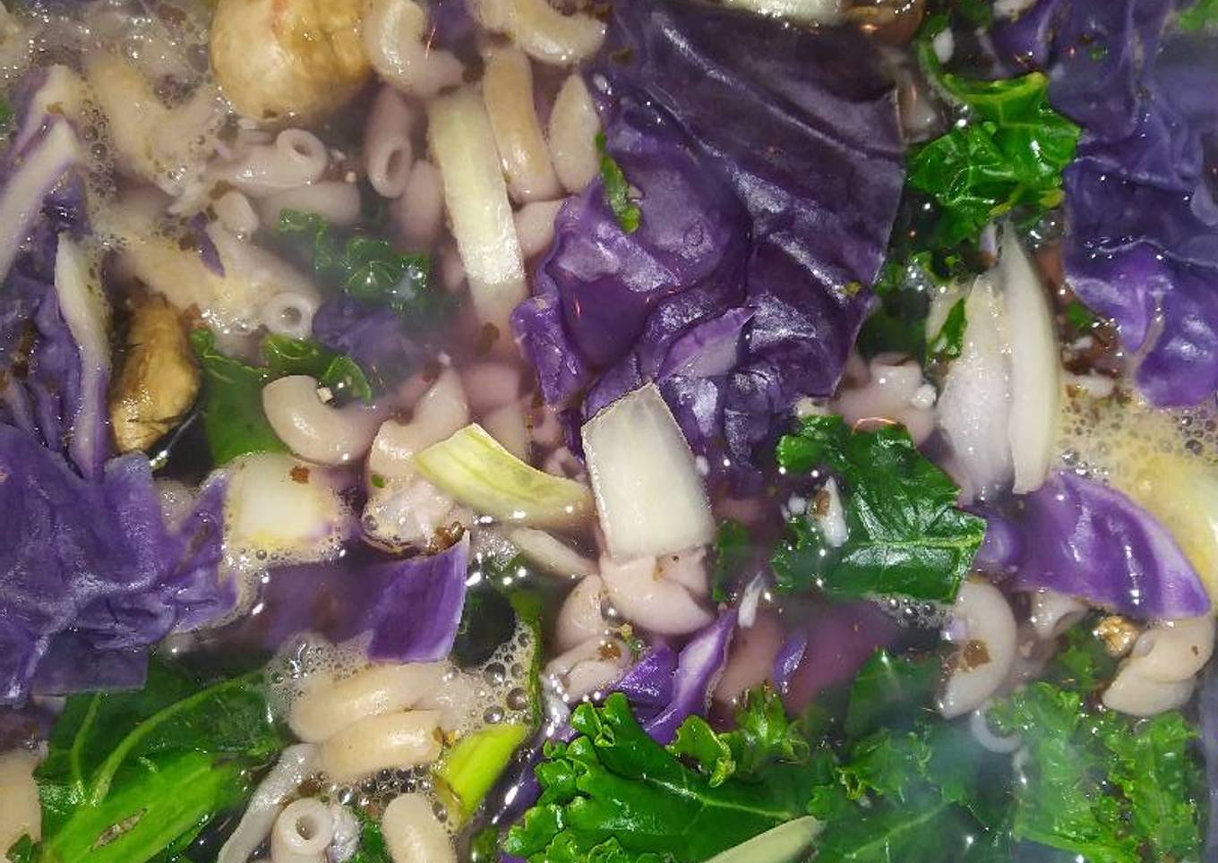 Cabbage soup and noodles