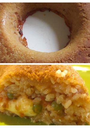 Una foto de Arroz... Sartu di Riso a la Napoletana (o timbal de arroz relleno)