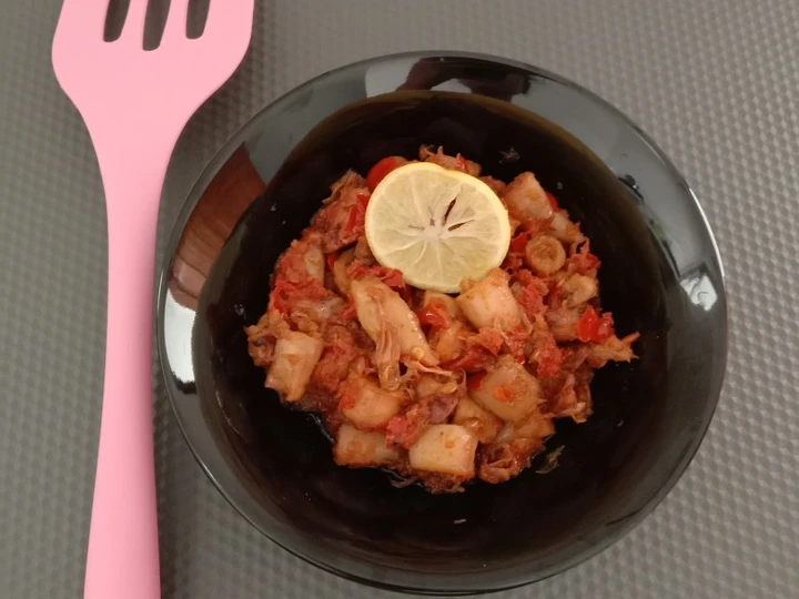 Cara Sederhana Membuat Resep  Sambel cumi asin pedas manis yang Menggugah Selera, Enak