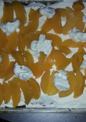 Una foto de Tarta de durazno