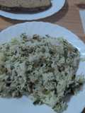 Arroz con Bacalao, Cebolla y espárragos