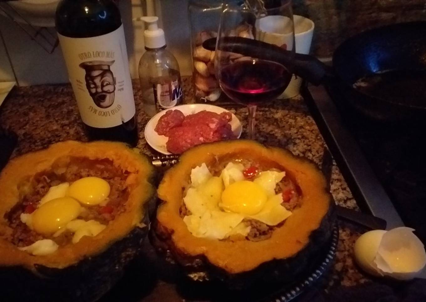 Calabazas rellenas con carne