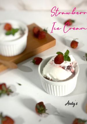 Foto resep Strawberry Ice Cream 3 bahan