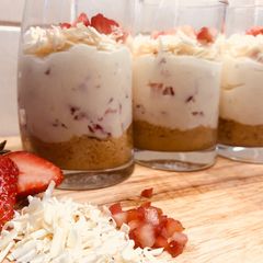 Strawberry & White Chocolate Cheesecake A picture of Strawberry & White Chocolate Cheesecake.