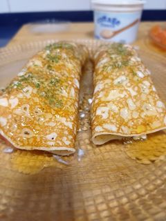 Una foto de Crêpes de salmón con queso cottage