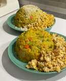 Τηγανητό ρύζι με λαχανικά, κάρυ και αυγά σκράμπλ 🍚🌽🧅🧄🥚