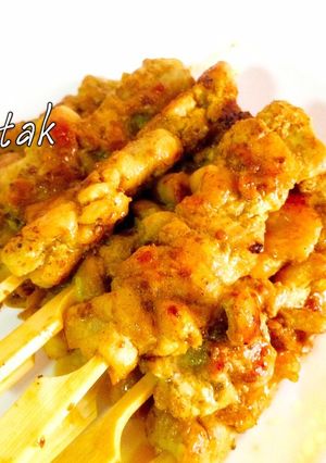รูปของ ไก่สะเต๊เสียบไม้