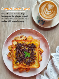 Foto resep Caramel Banana Toast