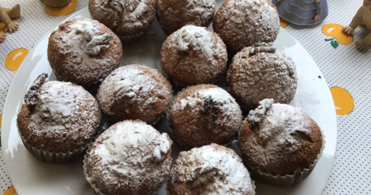 Muffins de banana y nueces Receta de Rosa Padrón Argentó Cookpad