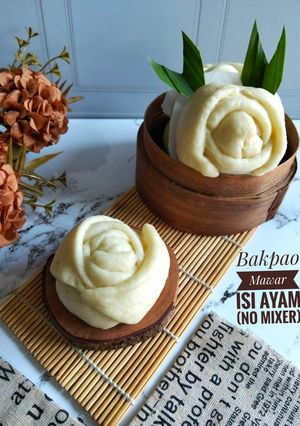 Foto resep Bakpao Mawar Isi Ayam Kecap (No Mixer)