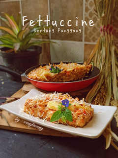 Foto resep Fettuccine Kentang Panggang (Pasta Panggang No Oven, No Telor)