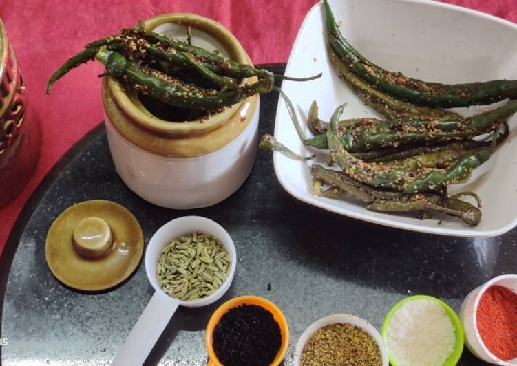 Simple Way to Make Quick Instant green chilli pickle