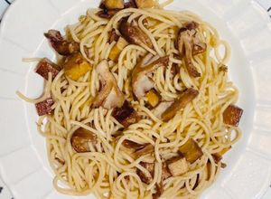 Foto de Esparguete com Shitake e Tofu