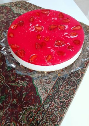 عکسی از دستور چیز کیک توت فرنگی🍰