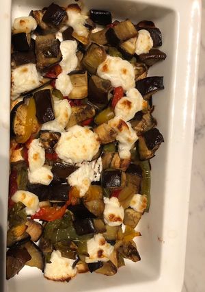 Une photo de Aubergines gratinées au fromage de chèvre