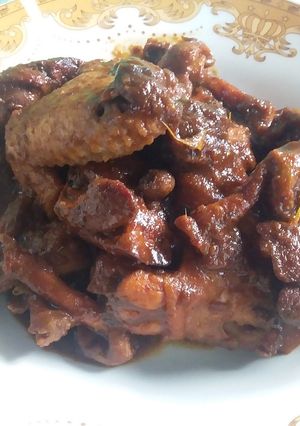 Foto resep Sayap ayam + rempelo ati ungkep kecap (bumbu bacem) simple (gak pake minyak