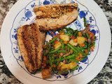 Filete de salmón con panache de verduras