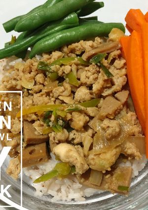 Foto resep Chicken onion rice bowl (Menu sehat)