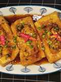 Đậu hũ kho nước tương (đậu hủ dồn thịt kho chay)