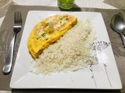 Una foto de omelette en microondas
