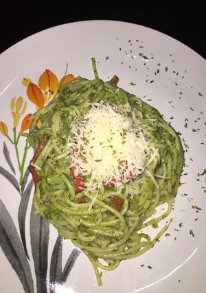 Foto resep Spaghetti Carbonara with Spinach ala Clisselly