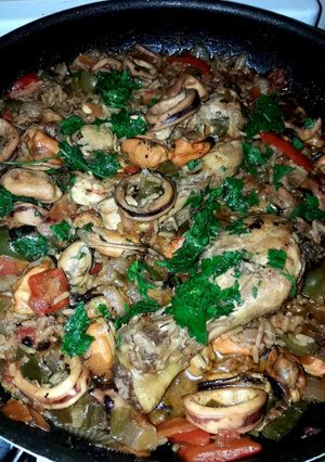 Una foto de Paella rápida