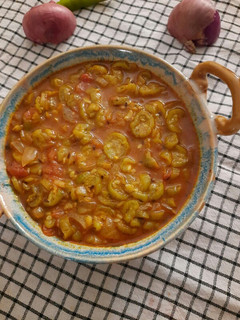 A picture of Sponge gourd or thori ki sabji.