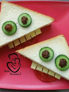 عکسی از دستور تست پنیر با خیار و گوجه!