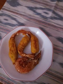 Una foto de Gambas a la gabardina