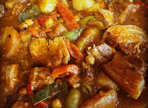 A picture of Pork Belly Kaldereta.