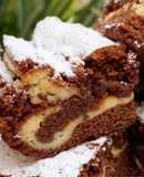 Brownie relleno de queso crema