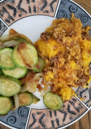 A picture of Beef-Rice-Cheese Casserole.