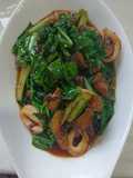 Kailan, Terung, Goreng Ikan Masin Campur Sotong