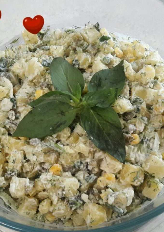 عکسی از دستور سالاد سیب زمینی ساده
