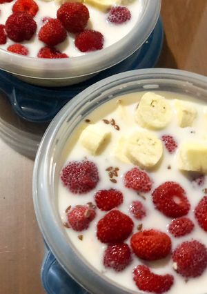 Foto resep Strawberry Banana overnightoat