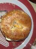 Salami, Egg, and Braunschweiger, Cheese Everything Bagel