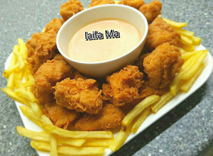 صورة لوصفة بوب كورن الدجاج مع صلصة كوكتيل🍗🍲