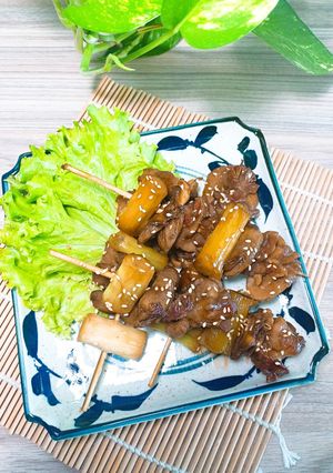 Hình của món Tim & mề gà xiên que.