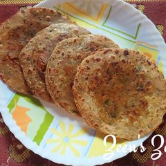 A picture of Paneer Parathas with Barley and Wheat Flours.