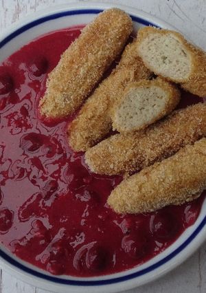 Paleo, gm., burgonyakrokett, meggymártással recept fotója