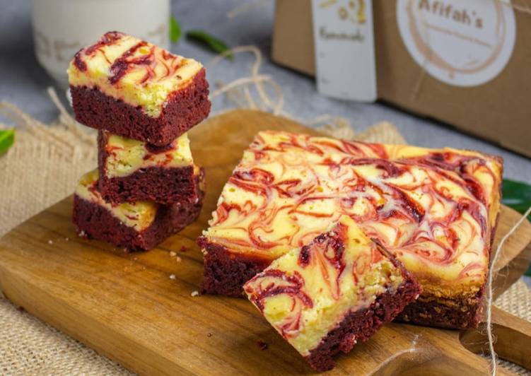 Resep Red Velvet Brownies With Vanilla Cream Cheese Yang Nikmat