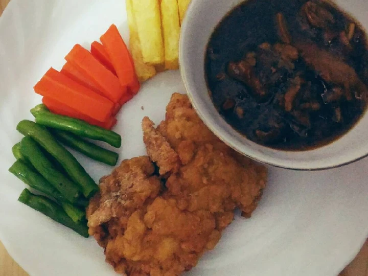 Cara Gampang Menyiapkan Resep Steak Ayam Tepung Saus Jamur yang Menggugah Selera Anti Ribet, Mantap Sekali