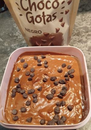 Una foto de Tarta de queso con chocolate para tomar con cuchara o a tú gusto