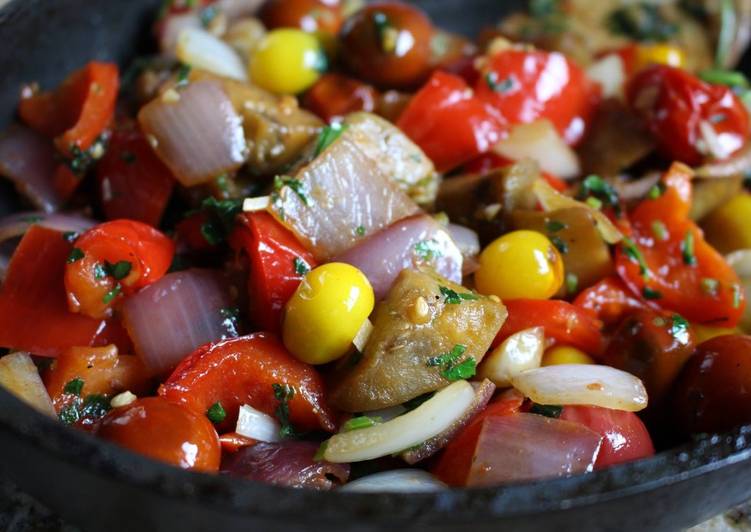 Steps to Prepare Any-night-of-the-week Pan Roasted Ratatouille for 2