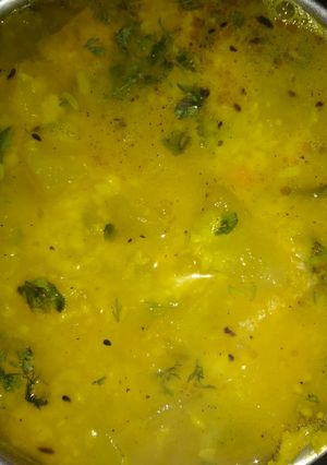 A picture of Ash gourd moong daal.